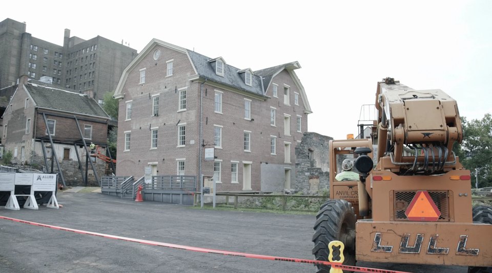 Historic Bethlehem Museums & Sites Removes Iconic Steel Beams from Grist Miller's House