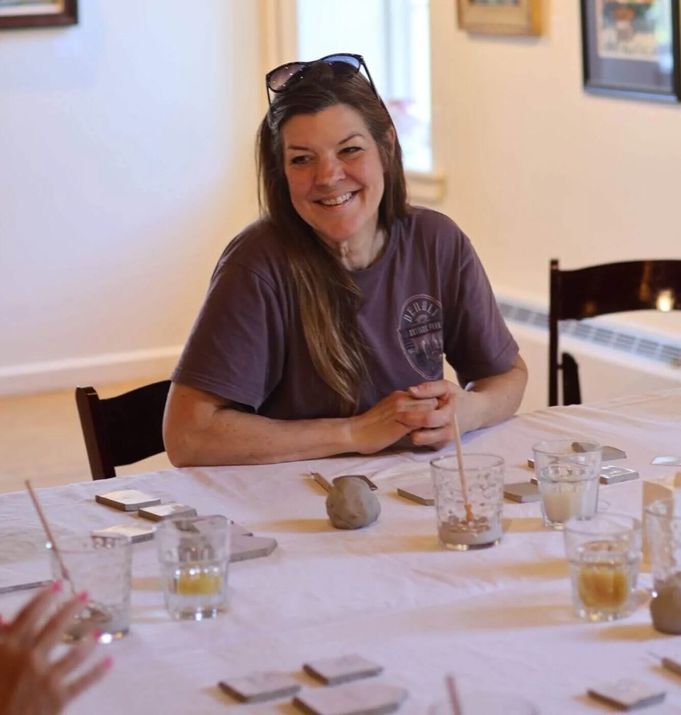 A woman at a pottery making class put on by Historic Bethlehem Museums & Sites