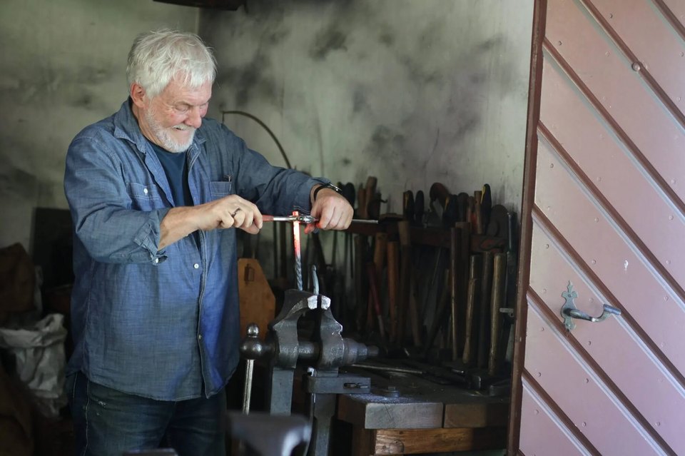This blacksmithing class is one of many artisan classes offered during the Maker's Retreat weekend in Bethlehem, PA