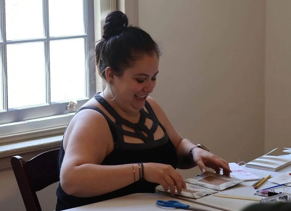 This bookbinding class is one of many artisan classes offered at the Historic Bethlehem Museums & Sites Maker's Retreat.