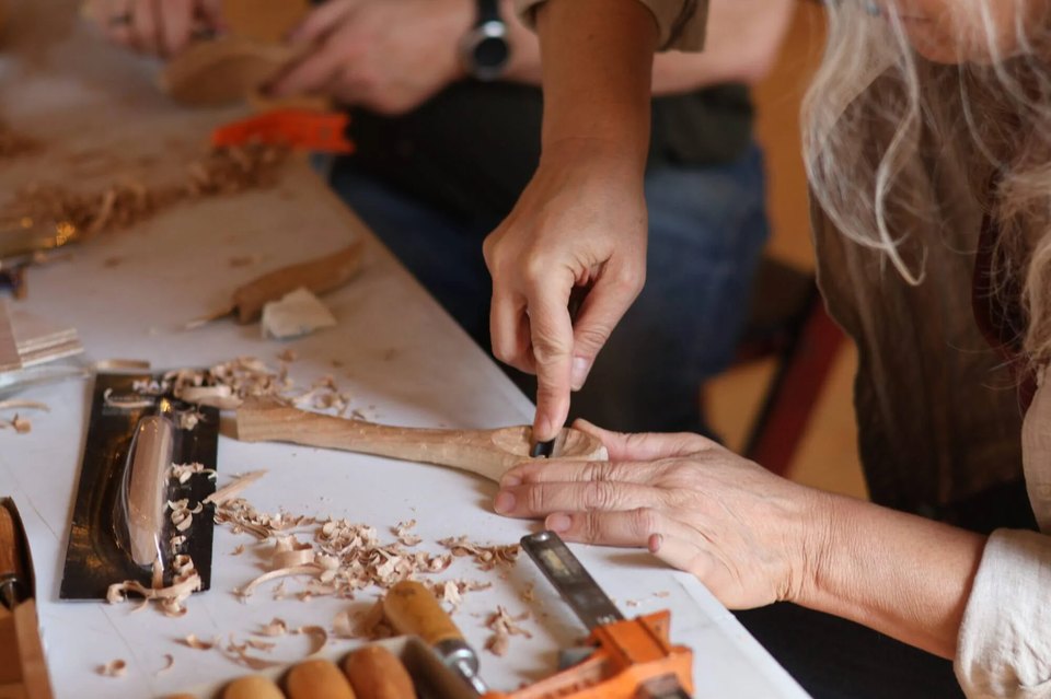 A woodworking class is one of many artisan classes offered at the Historic Bethlehem Museum & Sites Maker's Retreat.