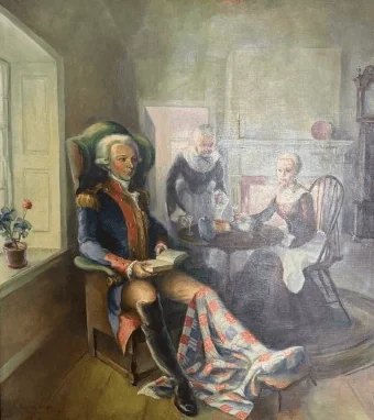 Injured Lafayette Painting Soldiers and Salves