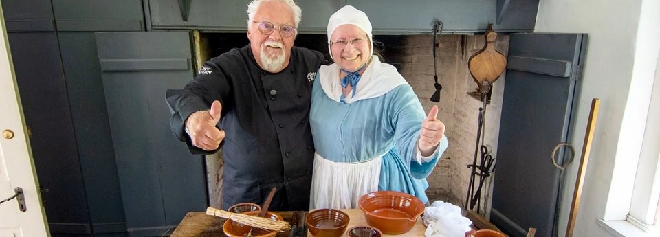 Chef Walter Staib cooks at Burnside Plantation summer kitchen